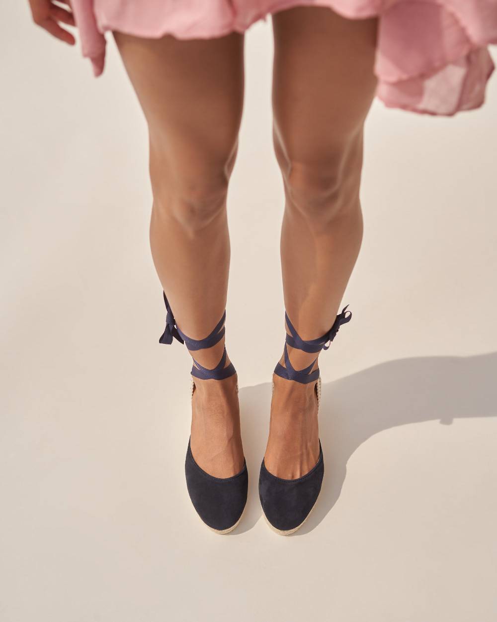Manebí Soft Suede Low Wedge Espadrilles - Hamptons Patriot Blue Qualità