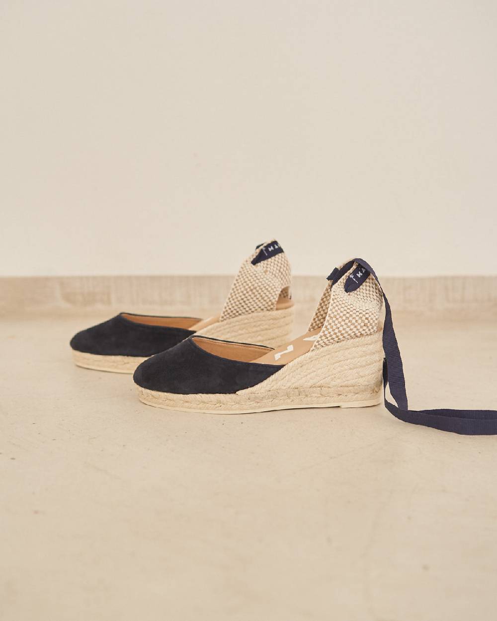 Manebí Soft Suede Low Wedge Espadrilles - Hamptons Patriot Blue Qualità