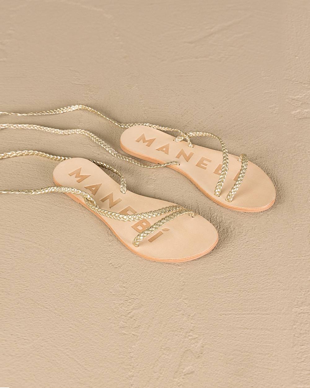 Manebí Leather Sandals|Tie-Up Multi Braid Bands - Platinum Acquista Ora