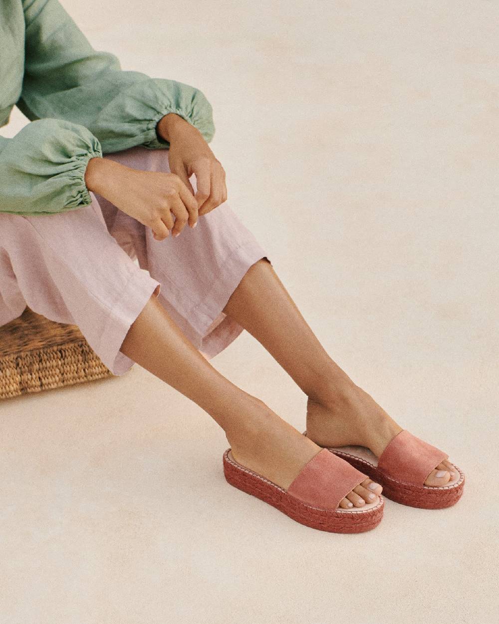 Manebí Suede Double Sole Slides - Terracotta On Tone Offerta esclusiva
