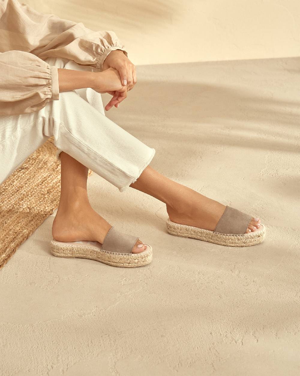 Manebí Suede Double Sole Slides - Hamptons Coco Brown Vendite stagionali