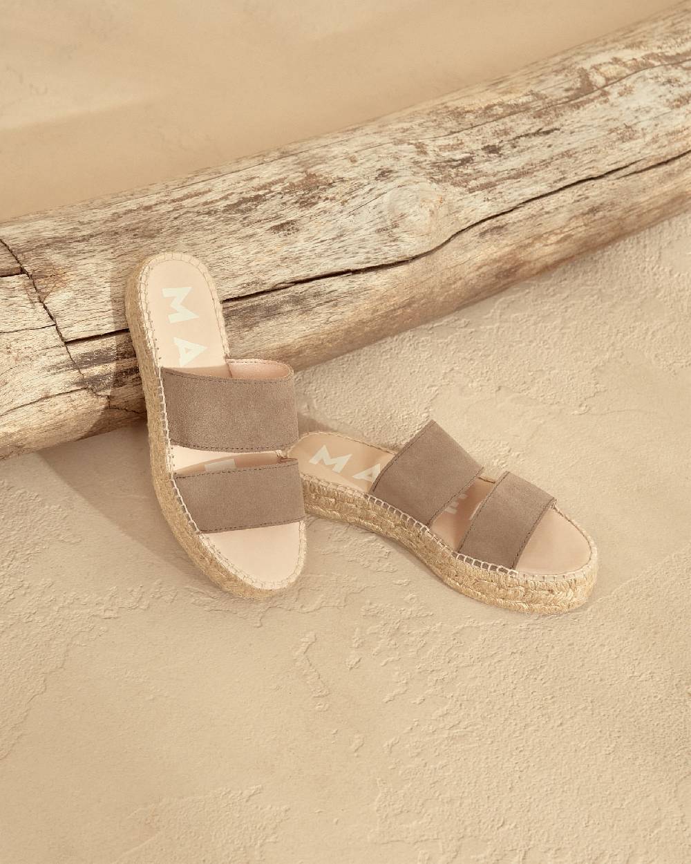 Manebí Suede Double Sole|Two Bands Sandals - Hamptons Coco Brown Cyber Monday
