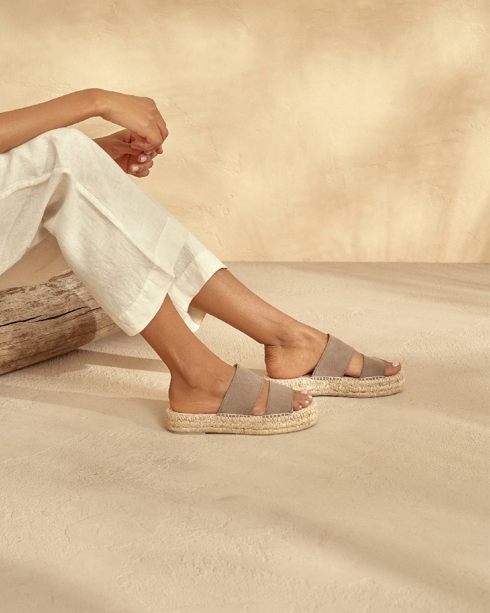 Manebí Suede Double Sole|Two Bands Sandals - Hamptons Coco Brown Cyber Monday