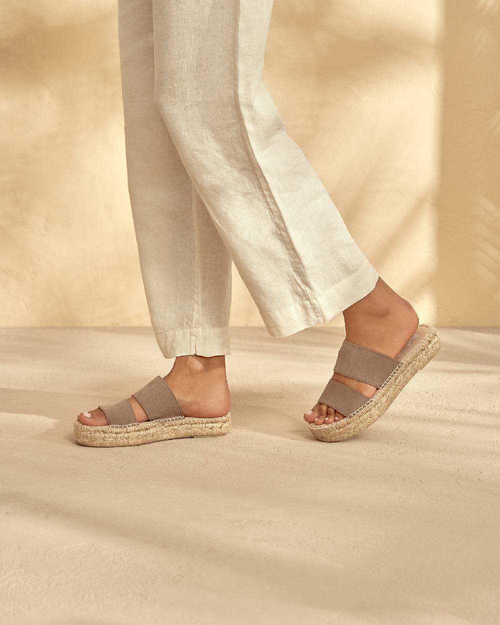 Manebí Suede Double Sole|Two Bands Sandals - Hamptons Coco Brown Cyber Monday