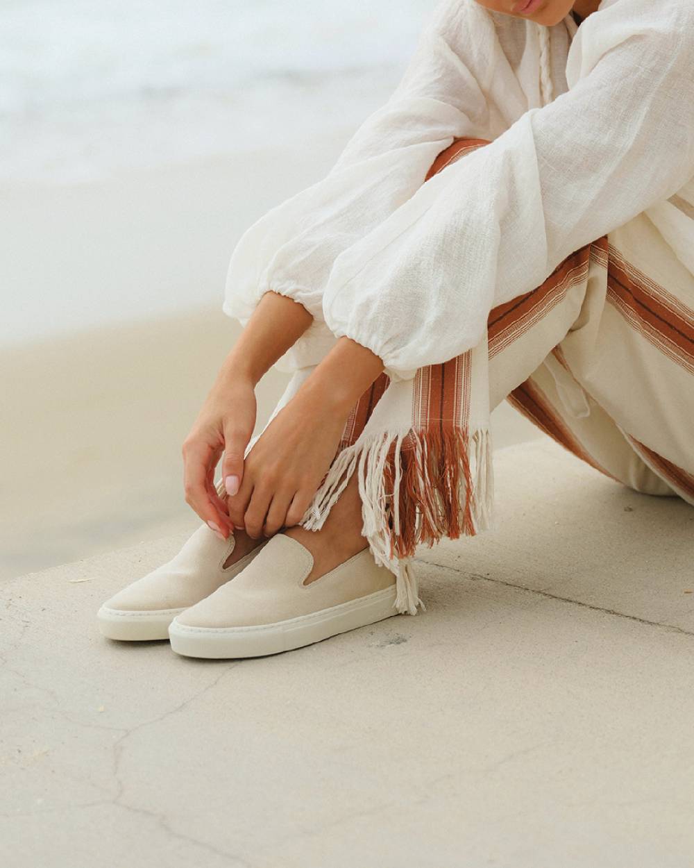 Manebí Suede Slip-On - Hamptons Champagne Beige Enormi risparmi