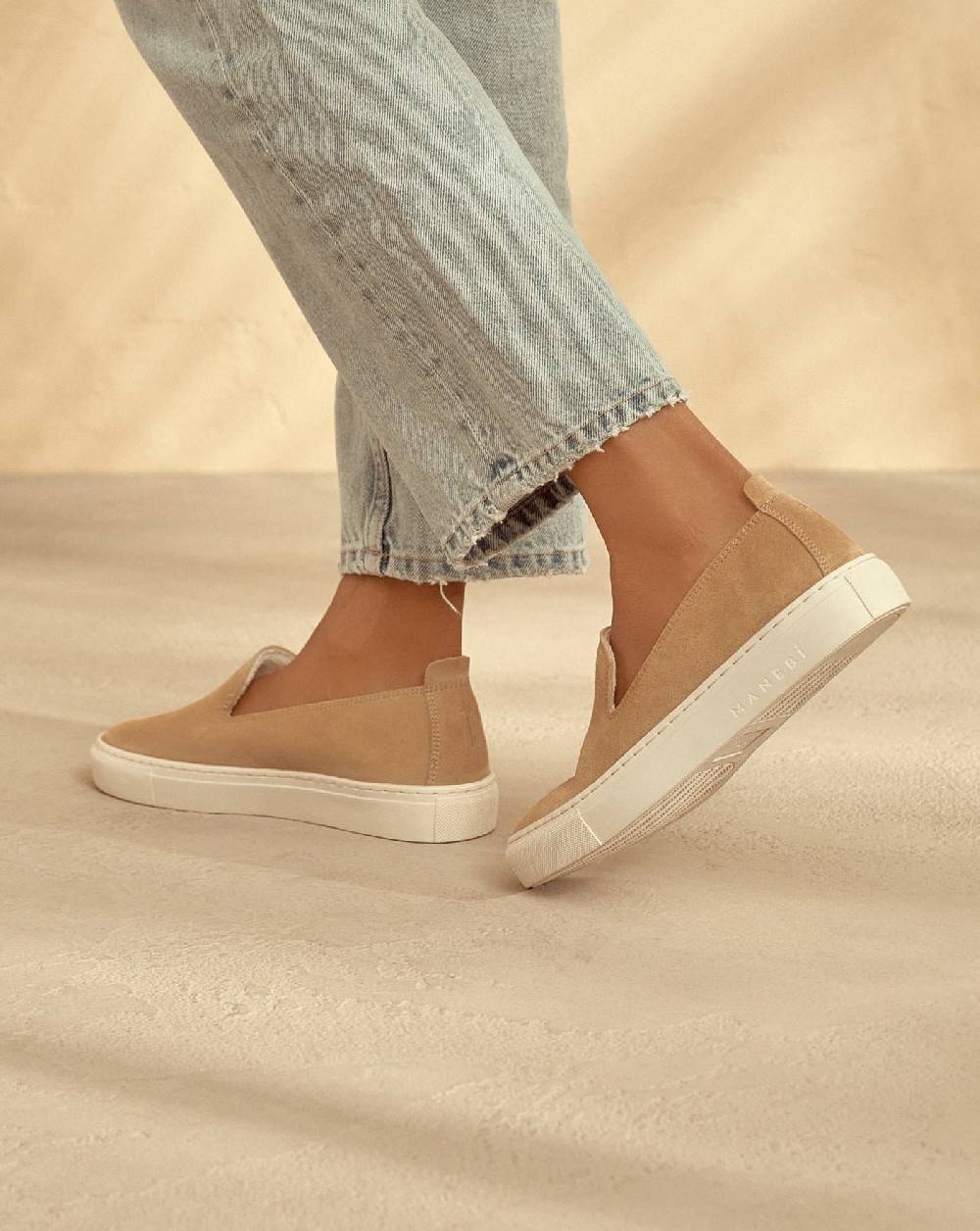 Manebí Suede Slip-On - Hamptons Champagne Beige Offerta settimanale