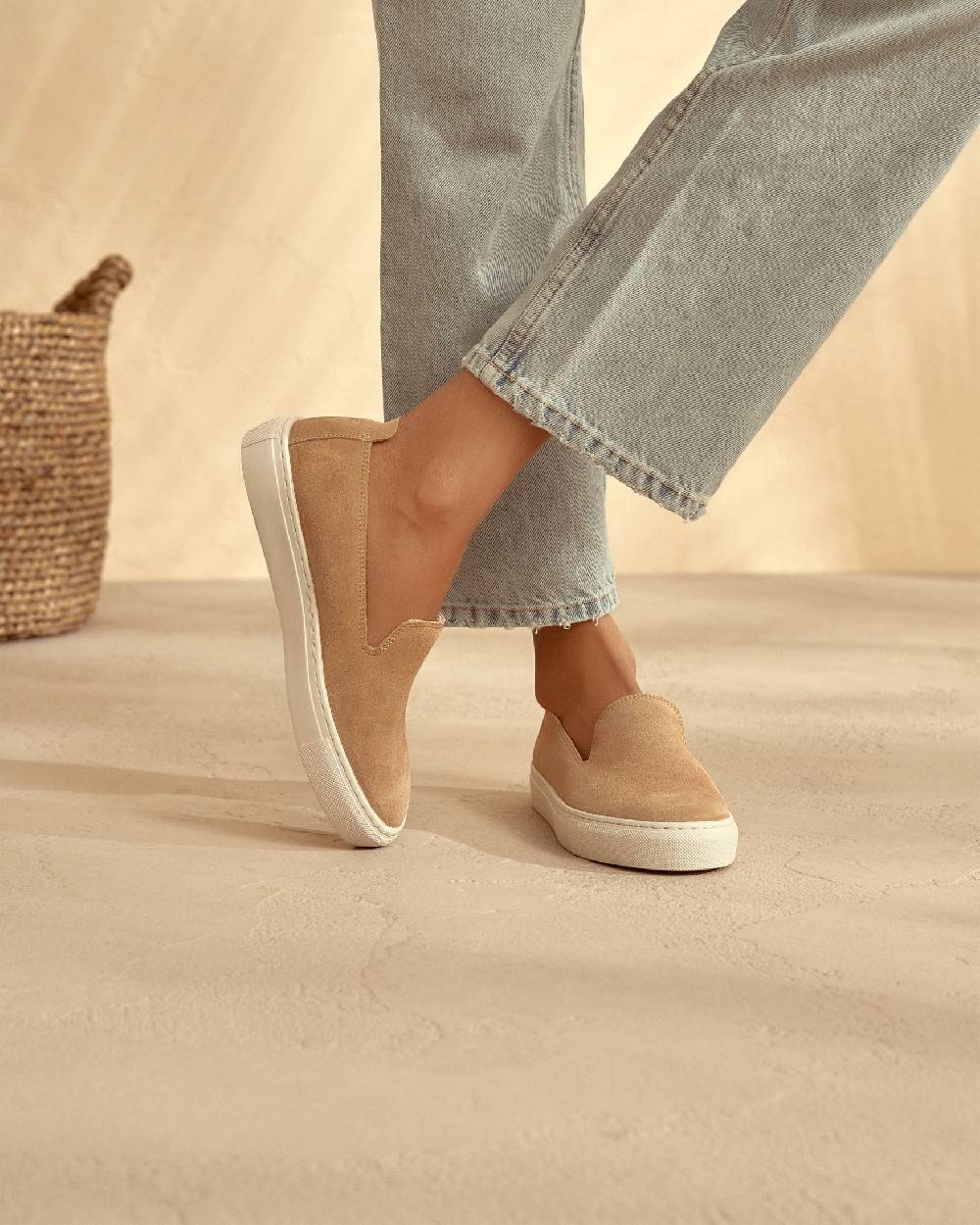Manebí Suede Slip-On - Hamptons Champagne Beige Offerta settimanale