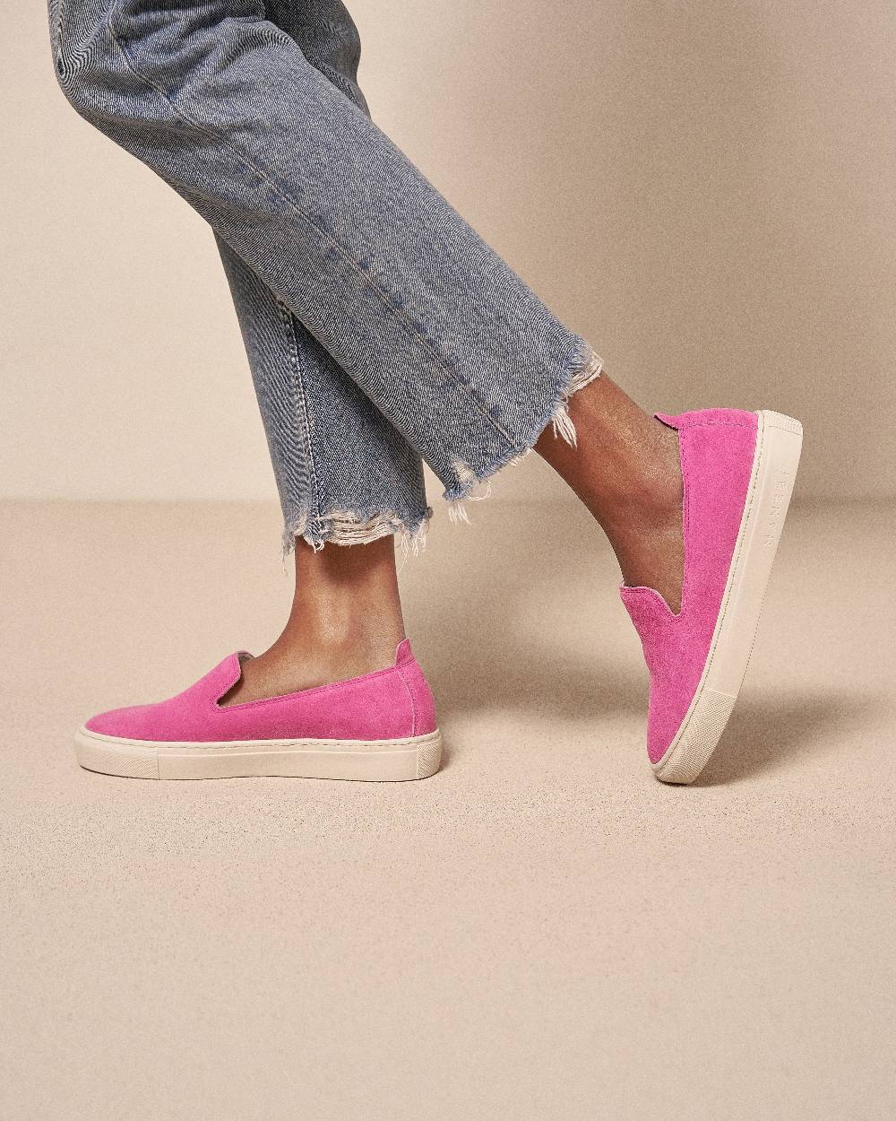 Manebí Suede Slip-On - Hamptons Bold Pink Ritorno libero