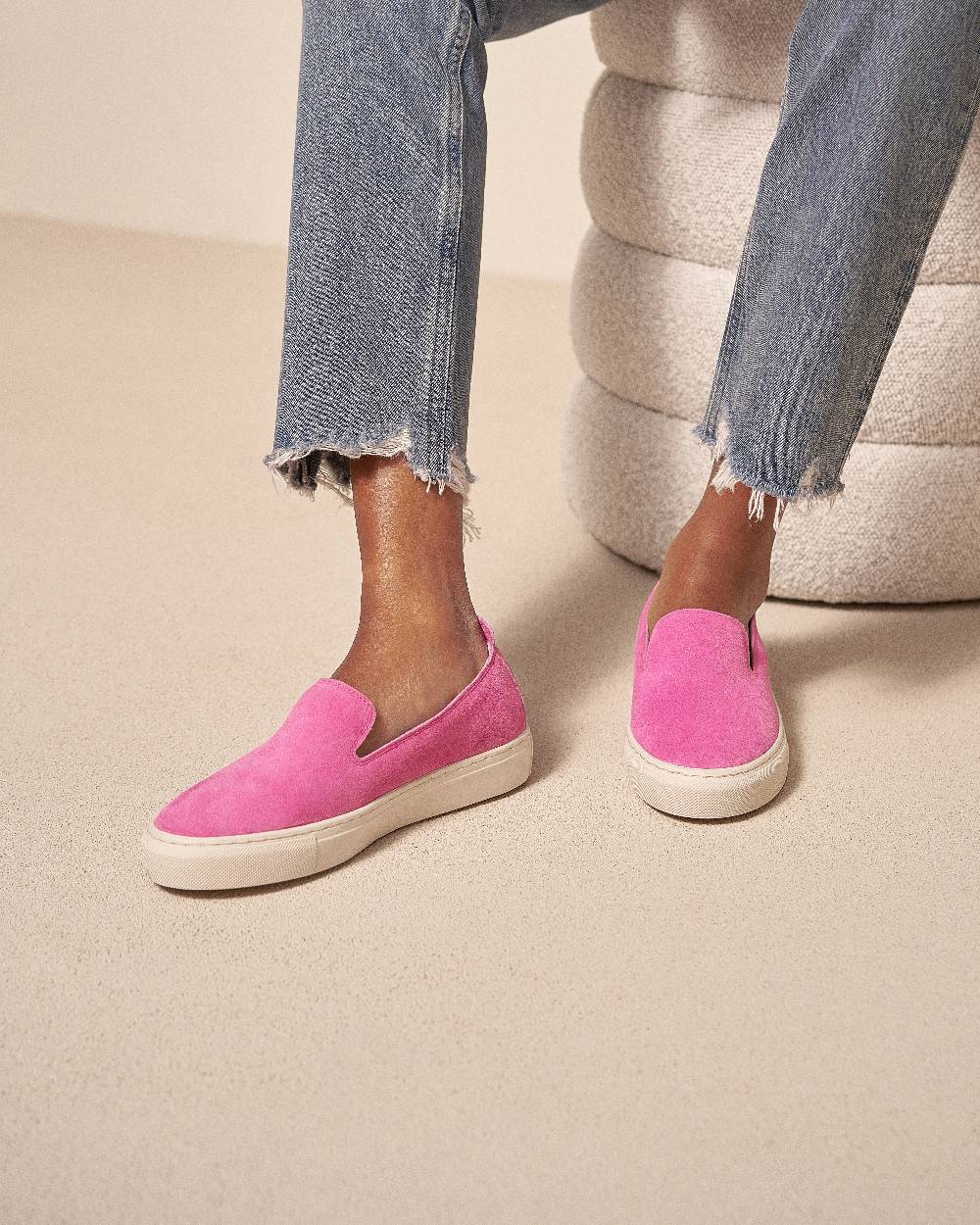 Manebí Suede Slip-On - Hamptons Bold Pink Ritorno libero