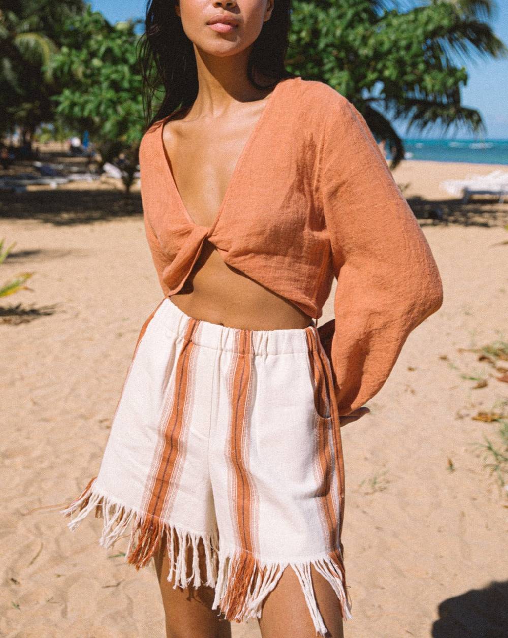 Manebí Linen Gauze Antigua Top - Sunbaked Offerta speciale della fabbrica
