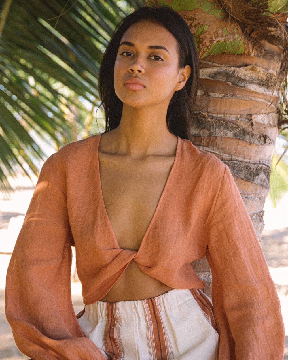 Manebí Linen Gauze Antigua Top - Sunbaked Offerta speciale della fabbrica