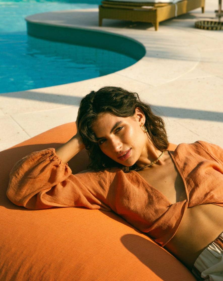 Manebí Linen Gauze Antigua Top - Sunbaked Offerta speciale della fabbrica