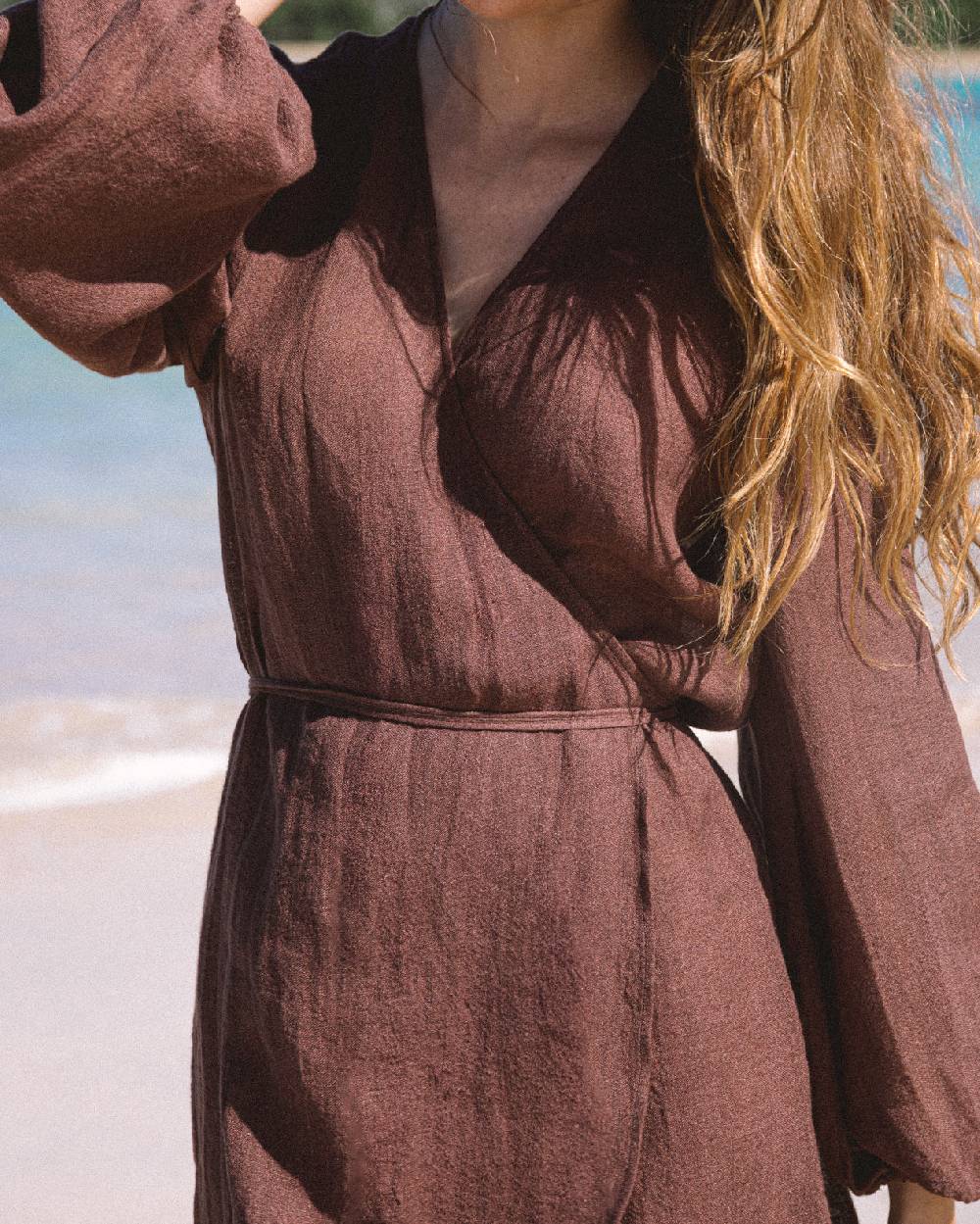 Manebí Linen Gauze Caracas Dress - Cocoa Presa