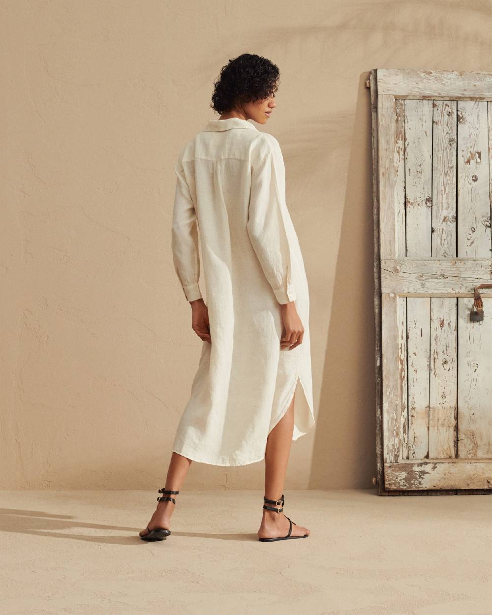 Manebí Linen Portofino Dress - Chemisier Dress Eggnog Economico