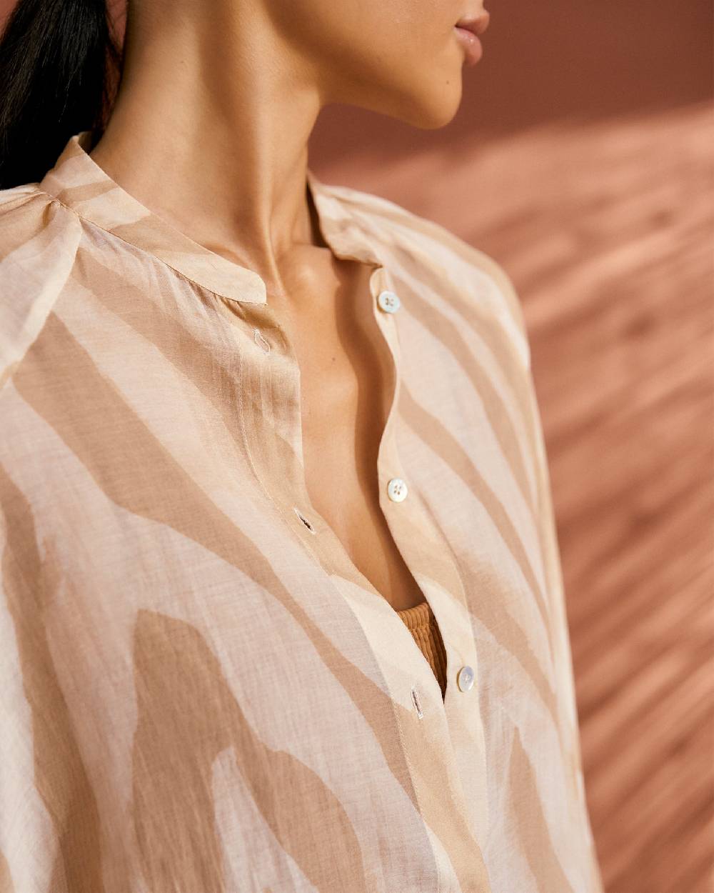 Manebí Printed Cotton Silk Voile|Ibiza Dress - Hand Braided Cord Beige Off White Maxi Zebra Saldi