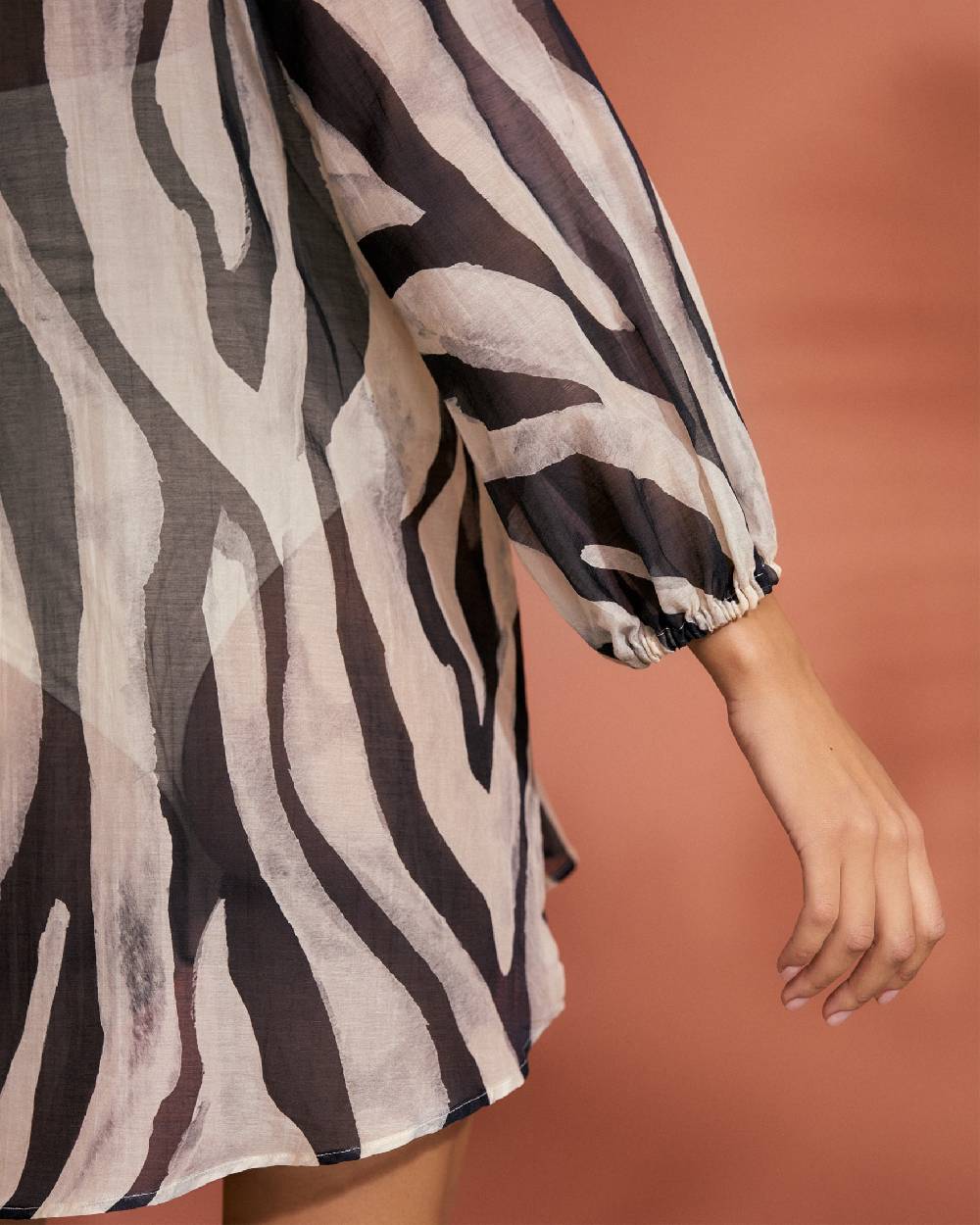 Manebí Printed Cotton Silk Voile|Ibiza Dress - Hand Braided Cord Black Off White Maxi Zebra Hotsell