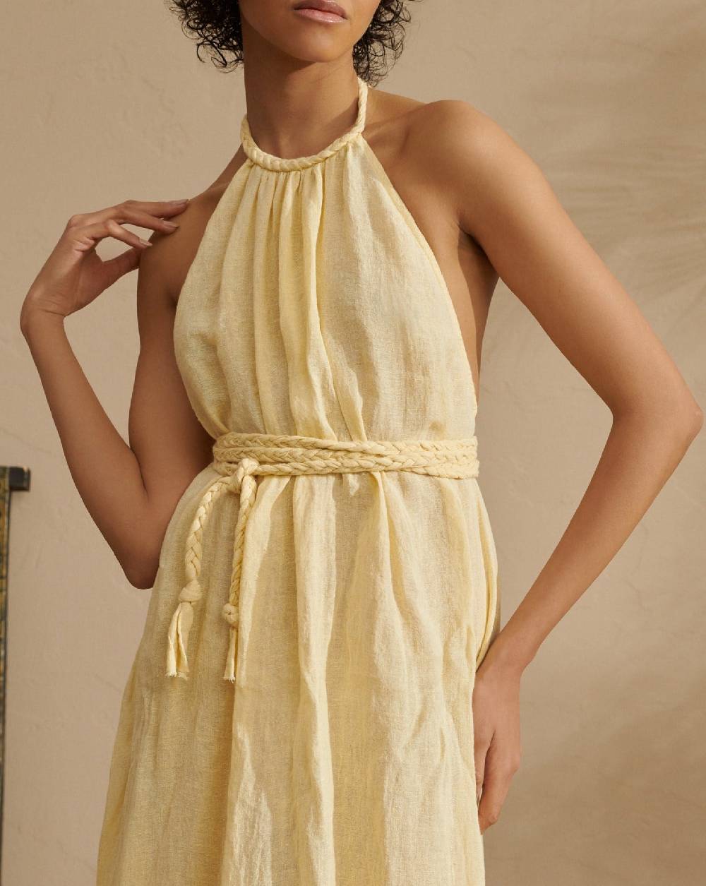 Manebí Linen Gauze Tulum Dress - Inca Cream Vendita Economica