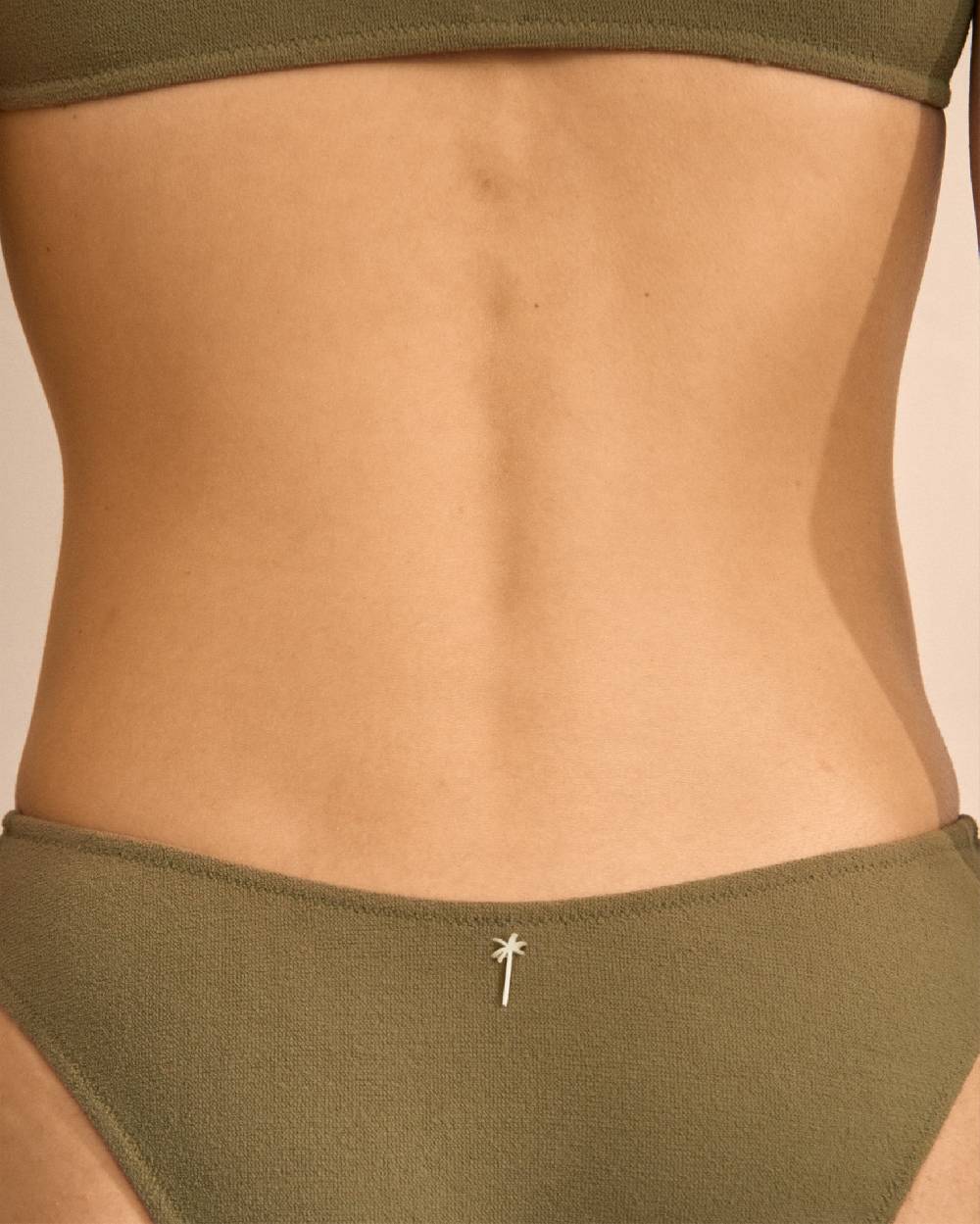 Manebí Terry Cotton Surf Bralette Bikini - Soft Touch Kaki Green Grande vendita