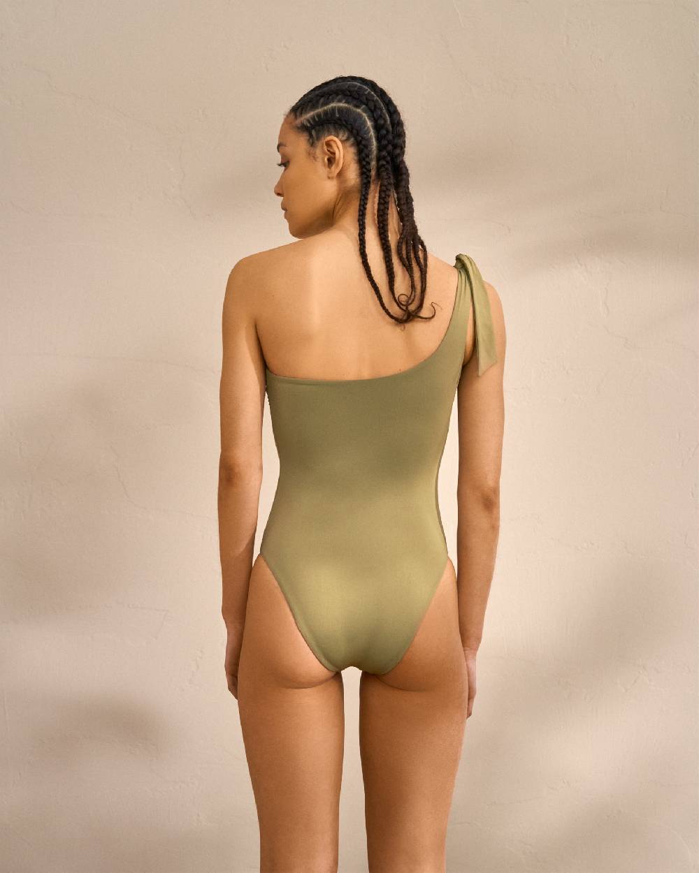 Manebí Tie-Up One|Shoulder One Piece - Kaki Green Offerta Giorno del Papà