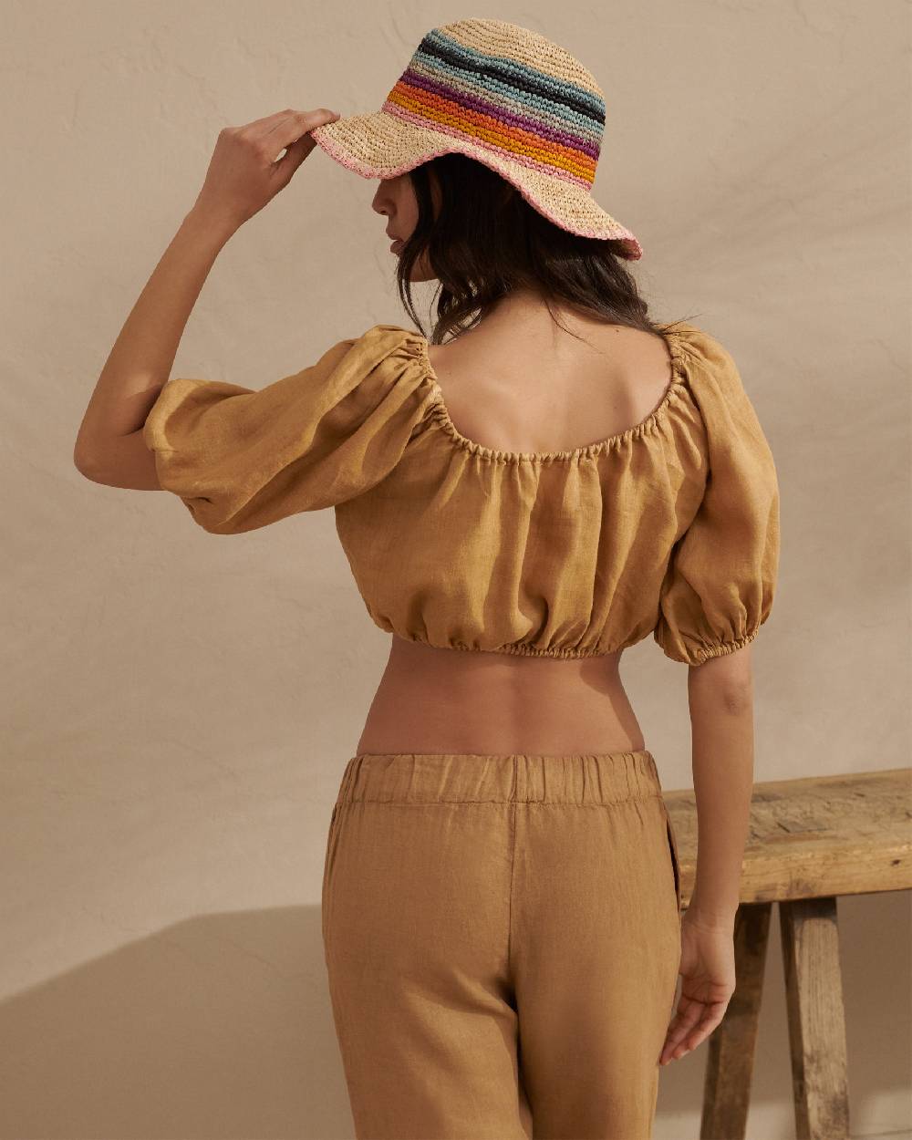 Manebí Raffia Panama Hat - Striped Striped Nuovi prodotti