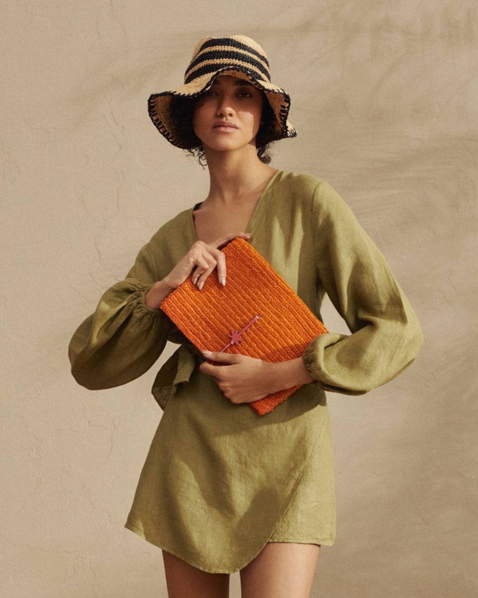 Manebí Raffia Panama Hat - Hamptons Striped Bestseller