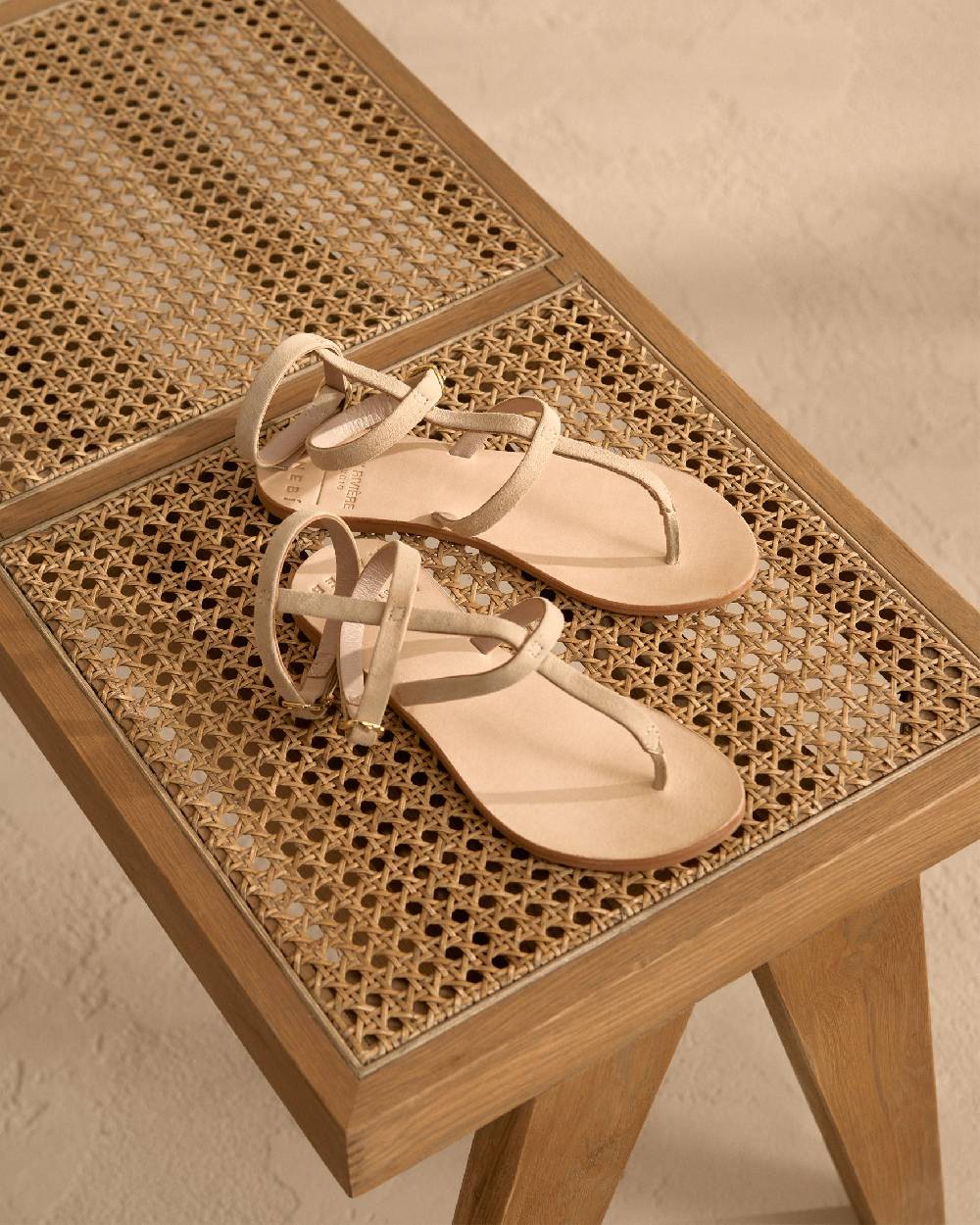 Manebí Triomphe Leather Sandals - Gladiator Champagne Beige Sostegno trimestrale