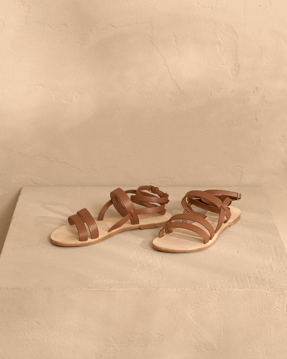 Manebí Mika Leather Sandals - Gladiator Tan Trasporto libero internazionale