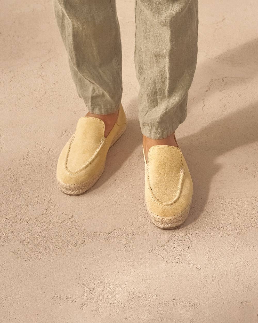 Manebí Mocassini traveler espadrillas in pelle scamosciata Espadrillas - Hamptons - Inca Cream Soddisfazione Garantita