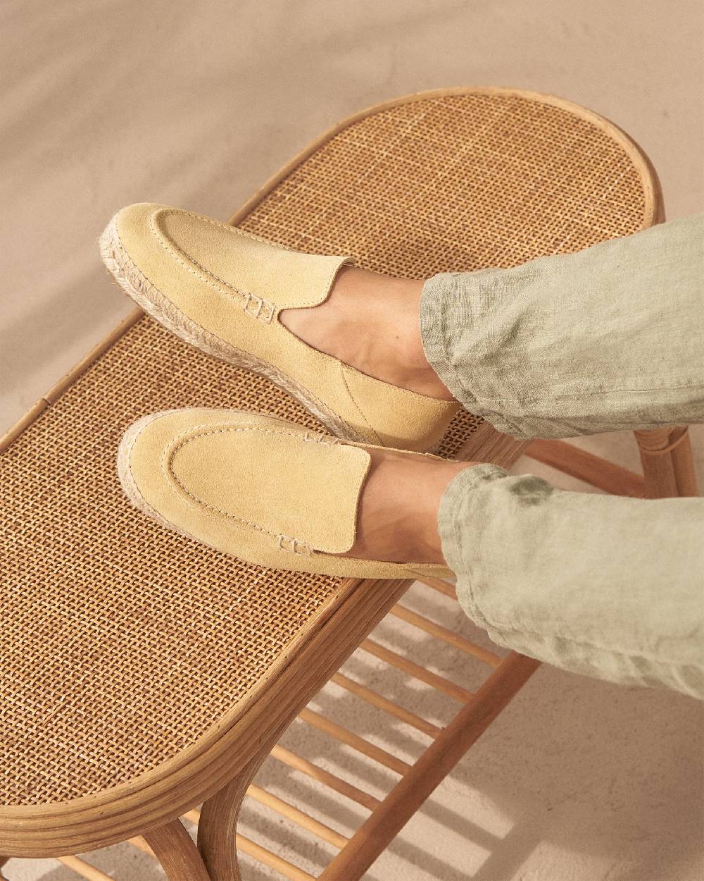 Manebí Mocassini traveler espadrillas in pelle scamosciata Espadrillas - Hamptons - Inca Cream Soddisfazione Garantita