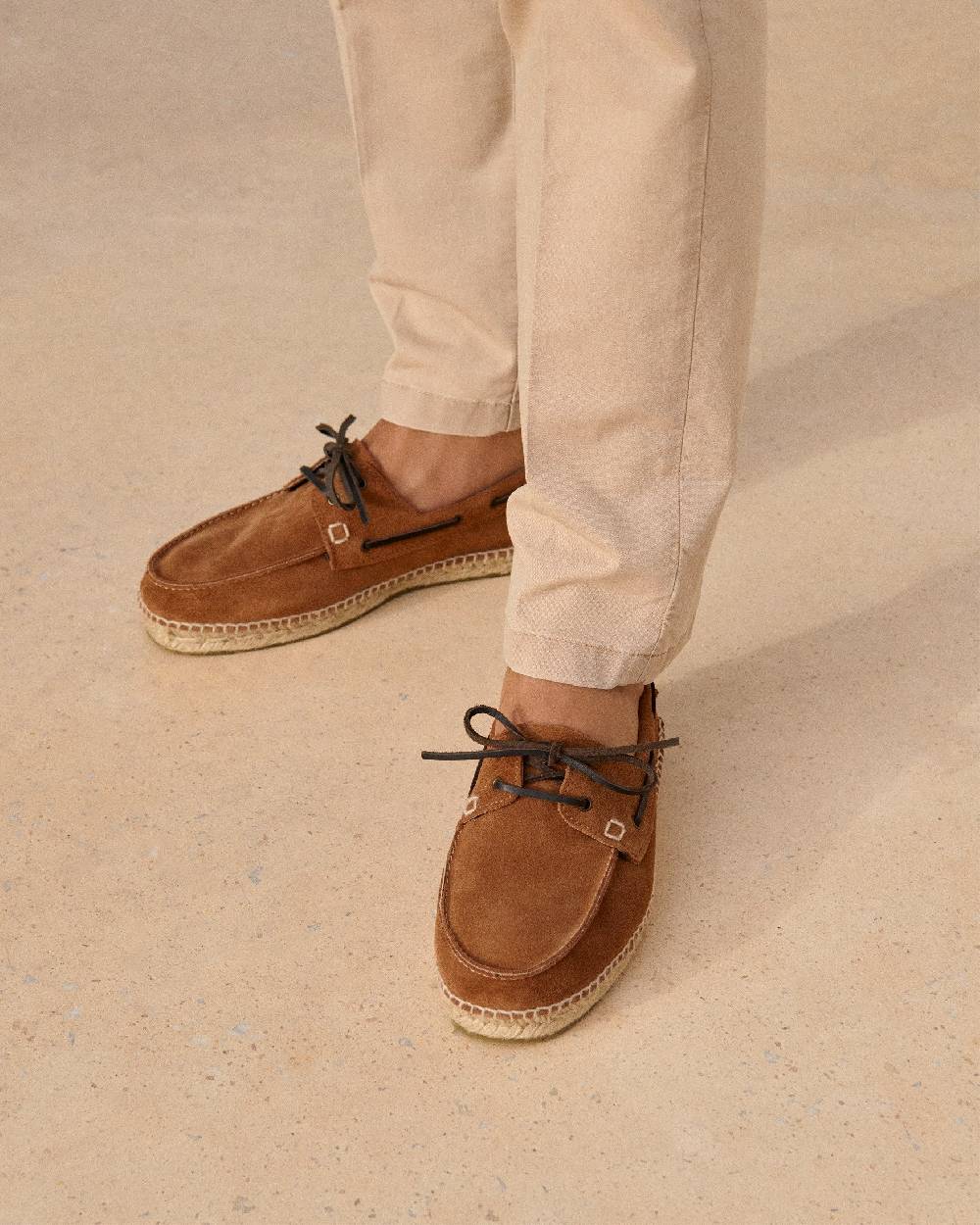 Manebí Suede Boat-Shoes Espadrilles - Hamptons Brown Sugar Promozione Limitata