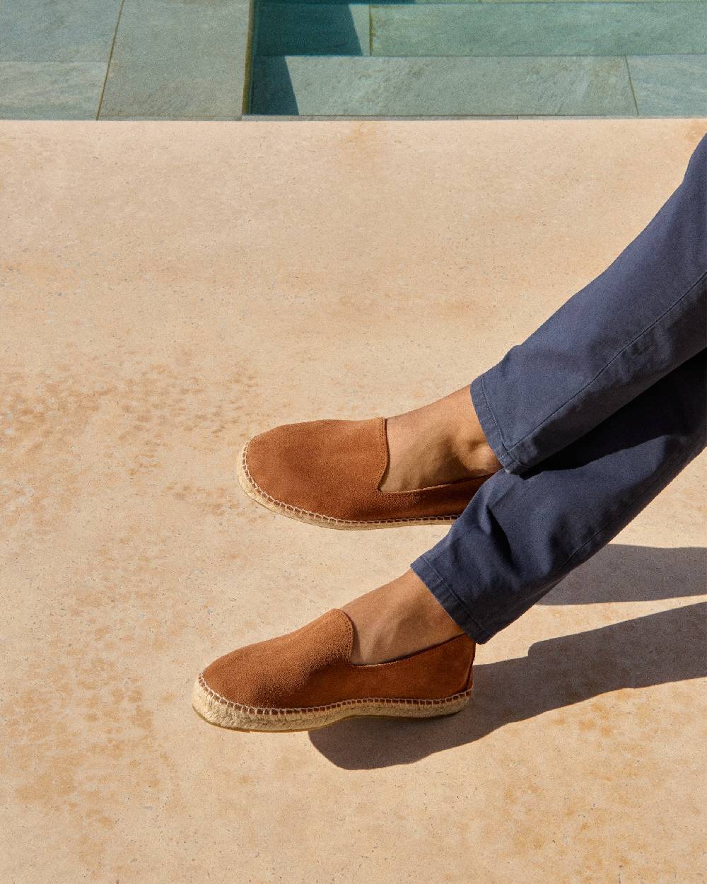 Manebí Espadrillas flat in pelle scamosciata - Hamptons - Brown Sugar Prezzo Ridotto