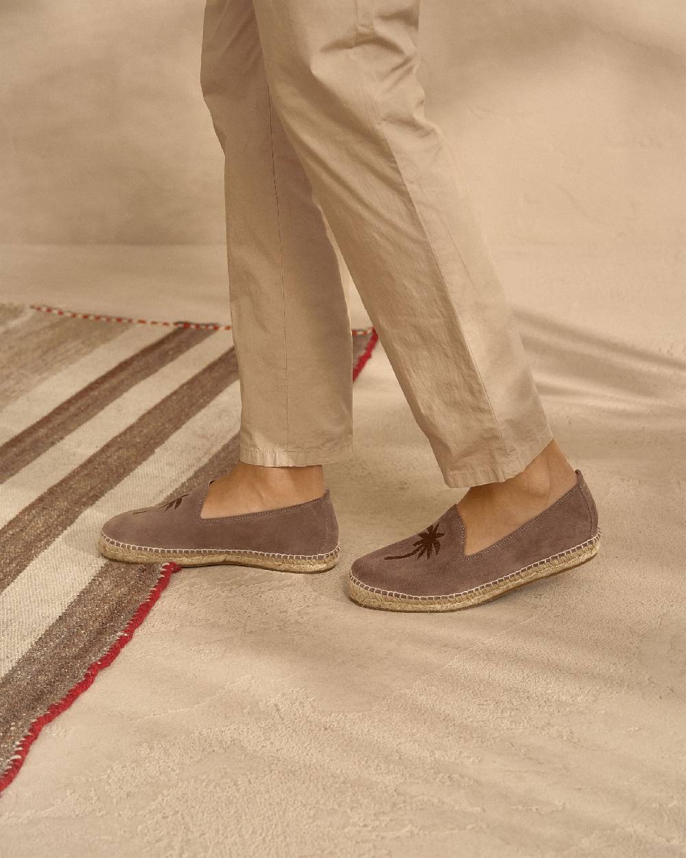 Manebí Suede With Embroidery|Espadrilles - Palm Springs Moka + Palm On Tone Online