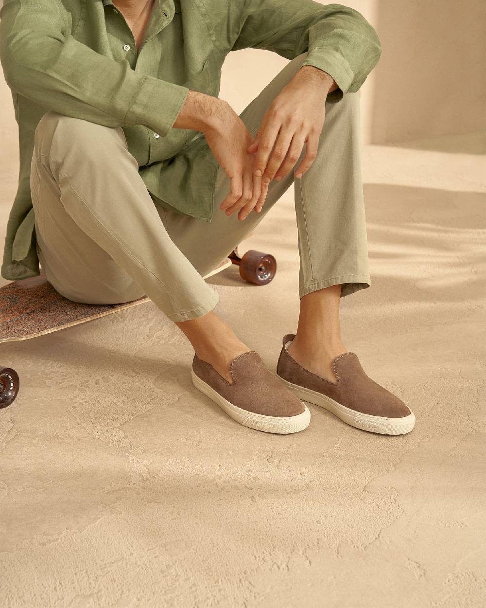 Manebí Slip-On in pelle scamosciata - Hamptons - Moka Offerte