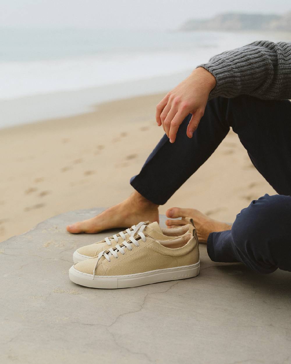 Manebí Sneakers Chevron in cotone - Yucatán - Natural Negozio