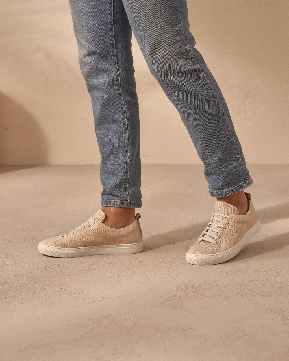 Manebí Sneakers Chevron in cotone - Yucatán - Natural Negozio