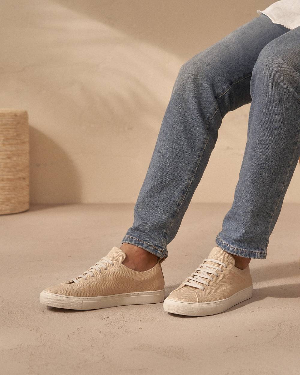 Manebí Sneakers Chevron in cotone - Yucatán - Natural Negozio