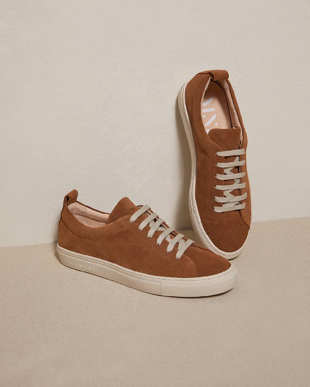 Manebí Sneakers in pelle scamosciata - Hamptons - brown sugar Nuova