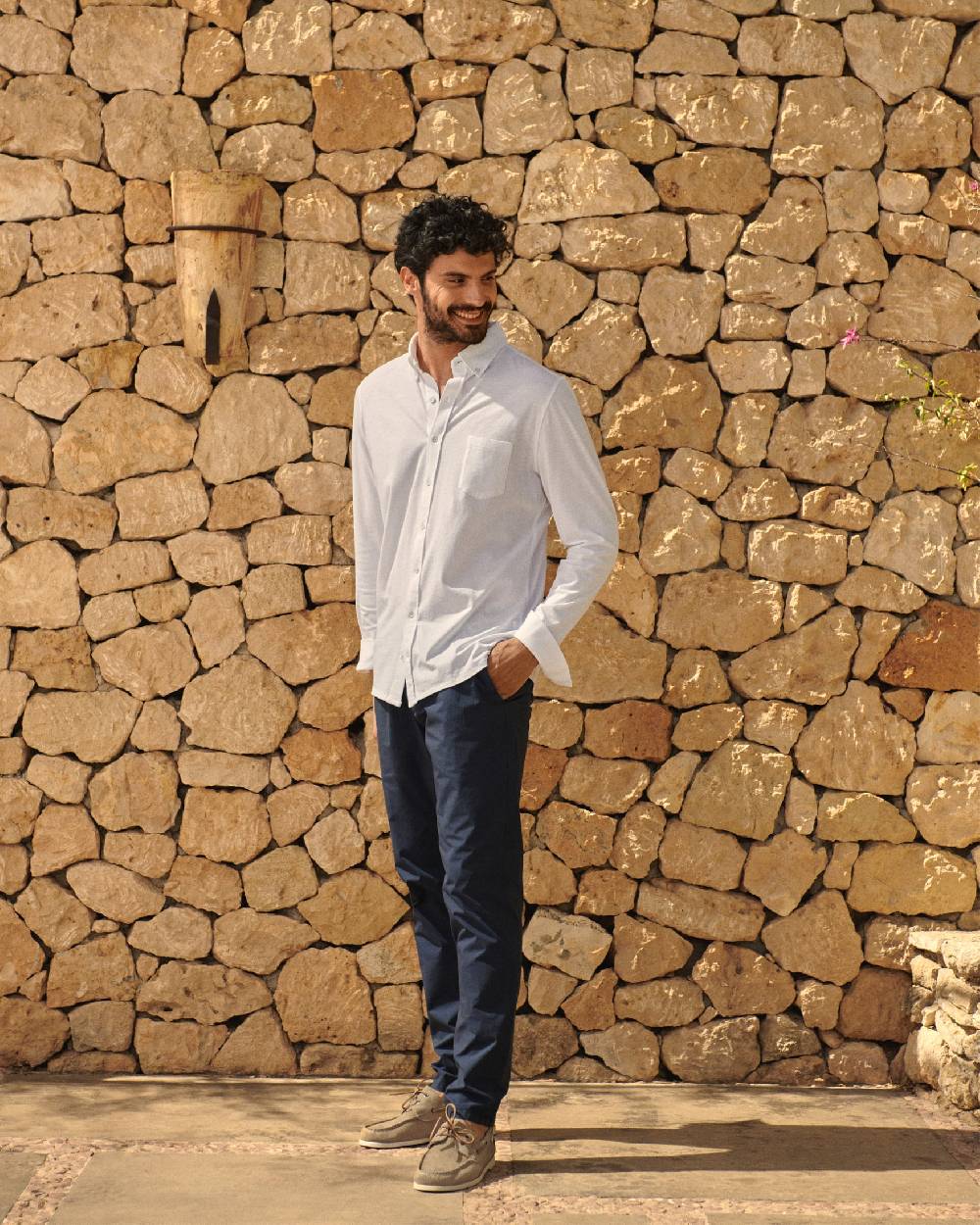 Manebí Organic Cotton Pedro Shirt - Long Sleeves White Negozio online di fabbrica