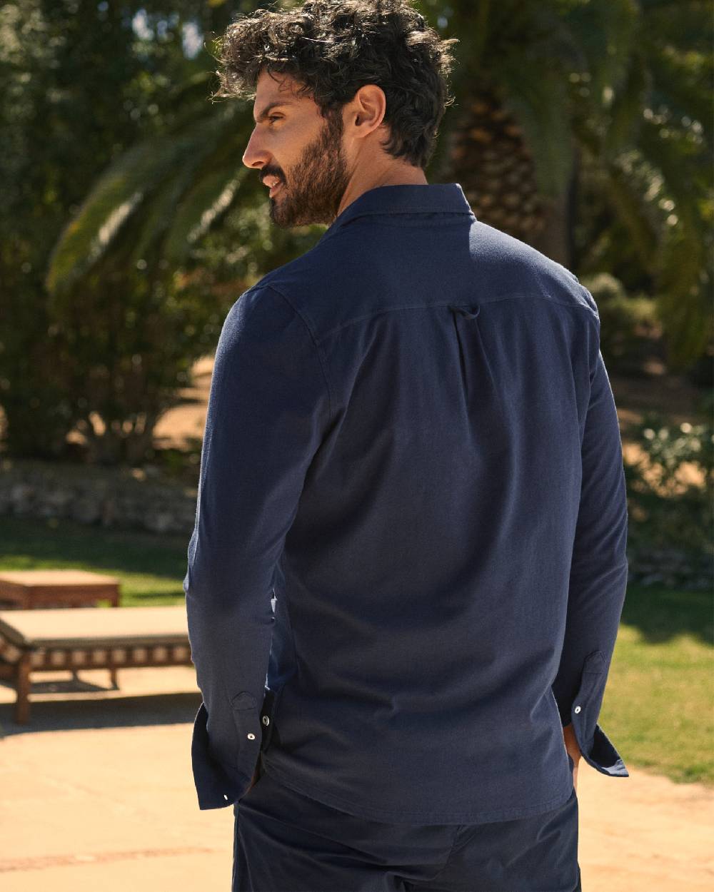 Manebí Organic Cotton Pedro Shirt - Long Sleeves Navy Prezzo di fabbrica