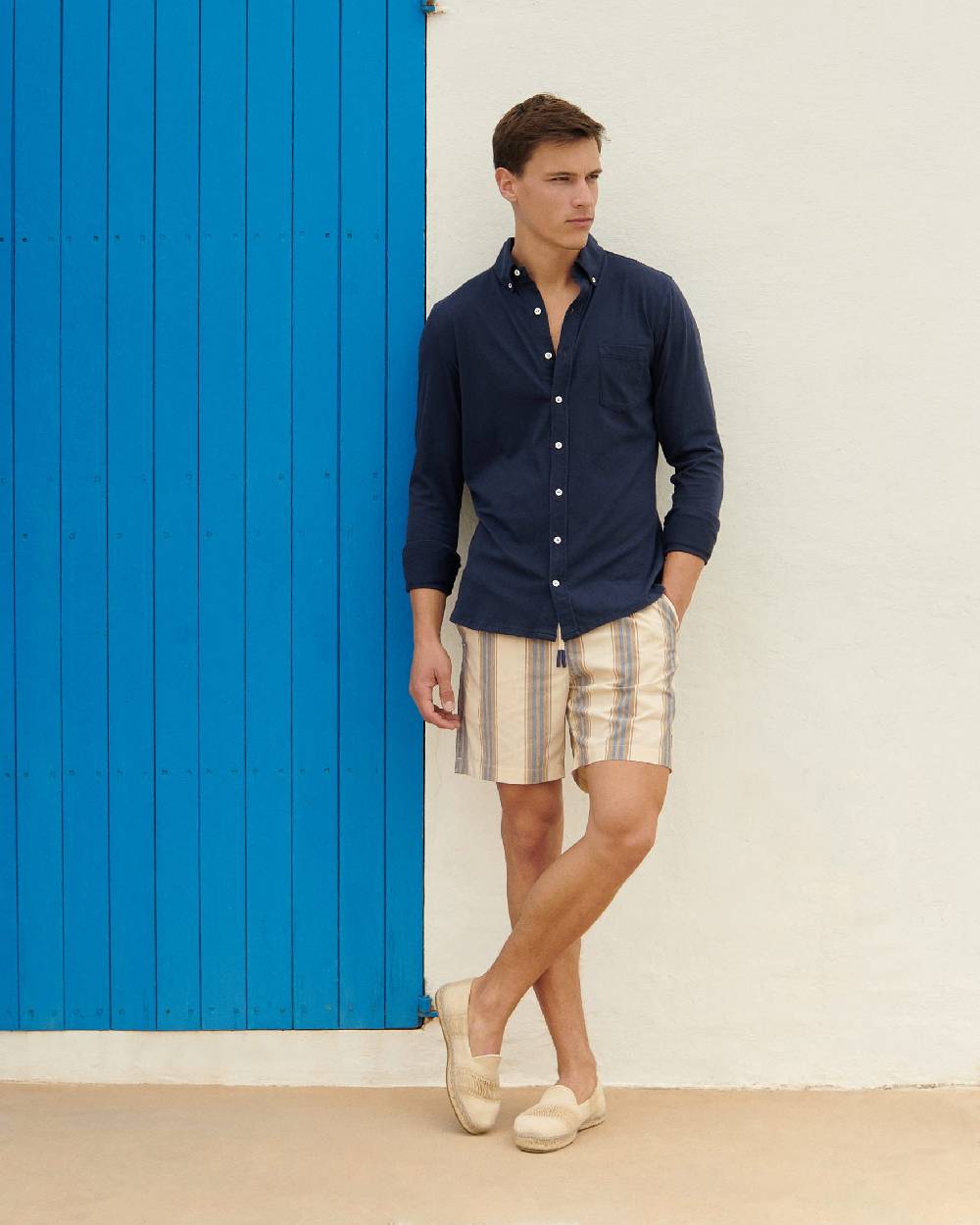 Manebí Organic Cotton Pedro Shirt - Long Sleeves Navy Prezzo di fabbrica