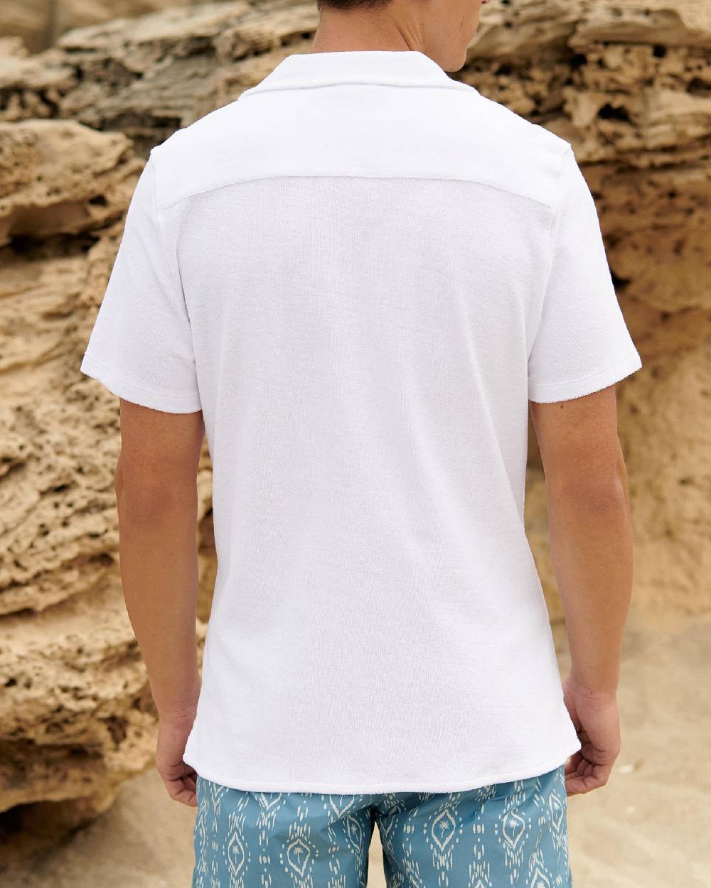 Manebí Organic Terry Cotton|Luigi Shirt - Short Sleeves White Offerta speciale