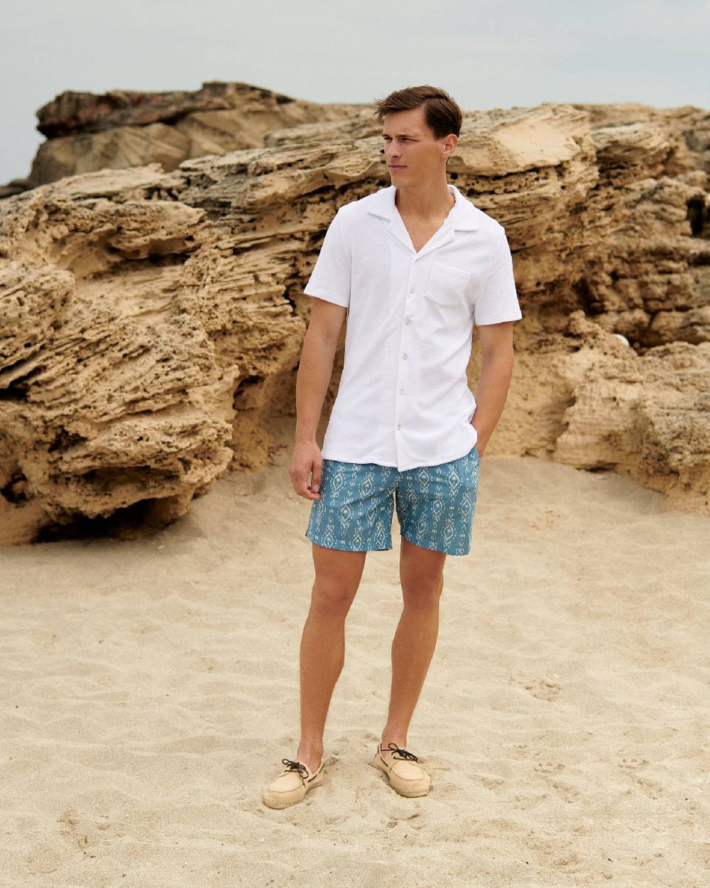 Manebí Organic Terry Cotton|Luigi Shirt - Short Sleeves White Offerta speciale