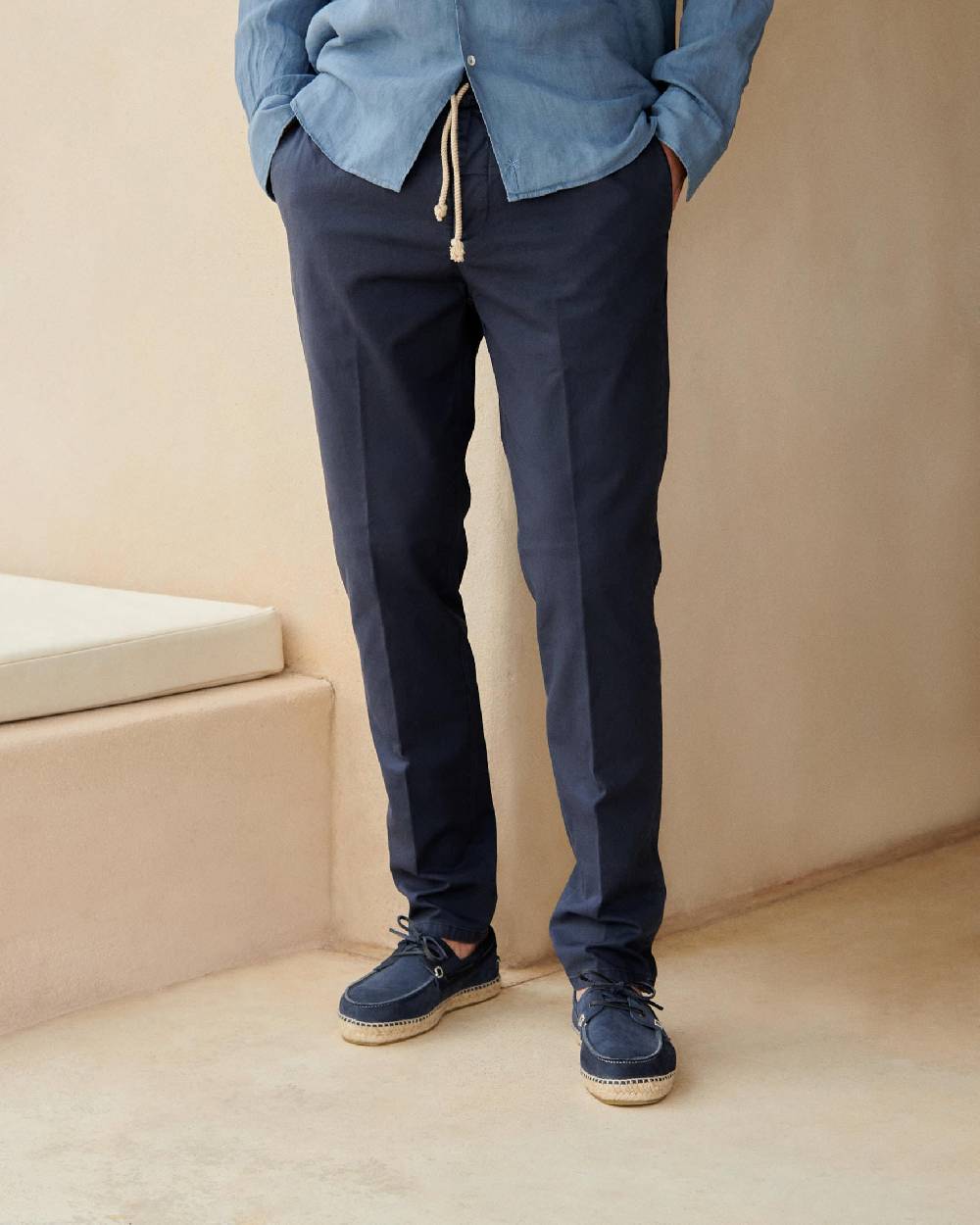 Manebí Stonewashed Cotton| Venice Trousers - Night Blue Offerta Pasqua