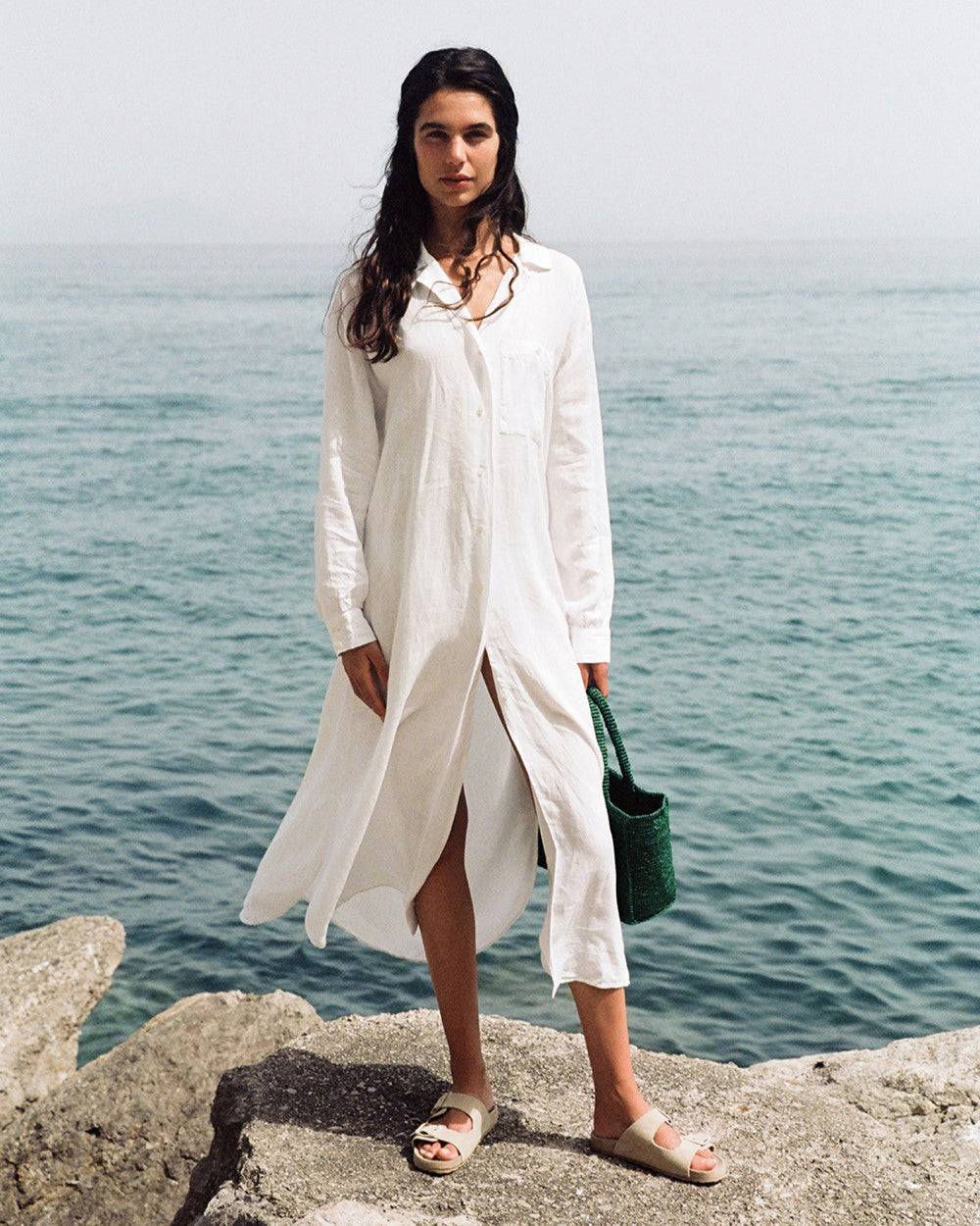 Manebí Portofino Dress - Linen - Off White