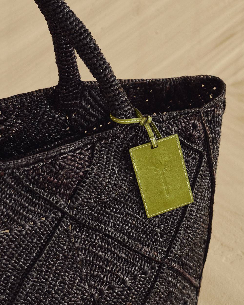 Manebí Raffia Crochet Sunset Bag Large - Leather Tag Black Fino al 55% di sconto