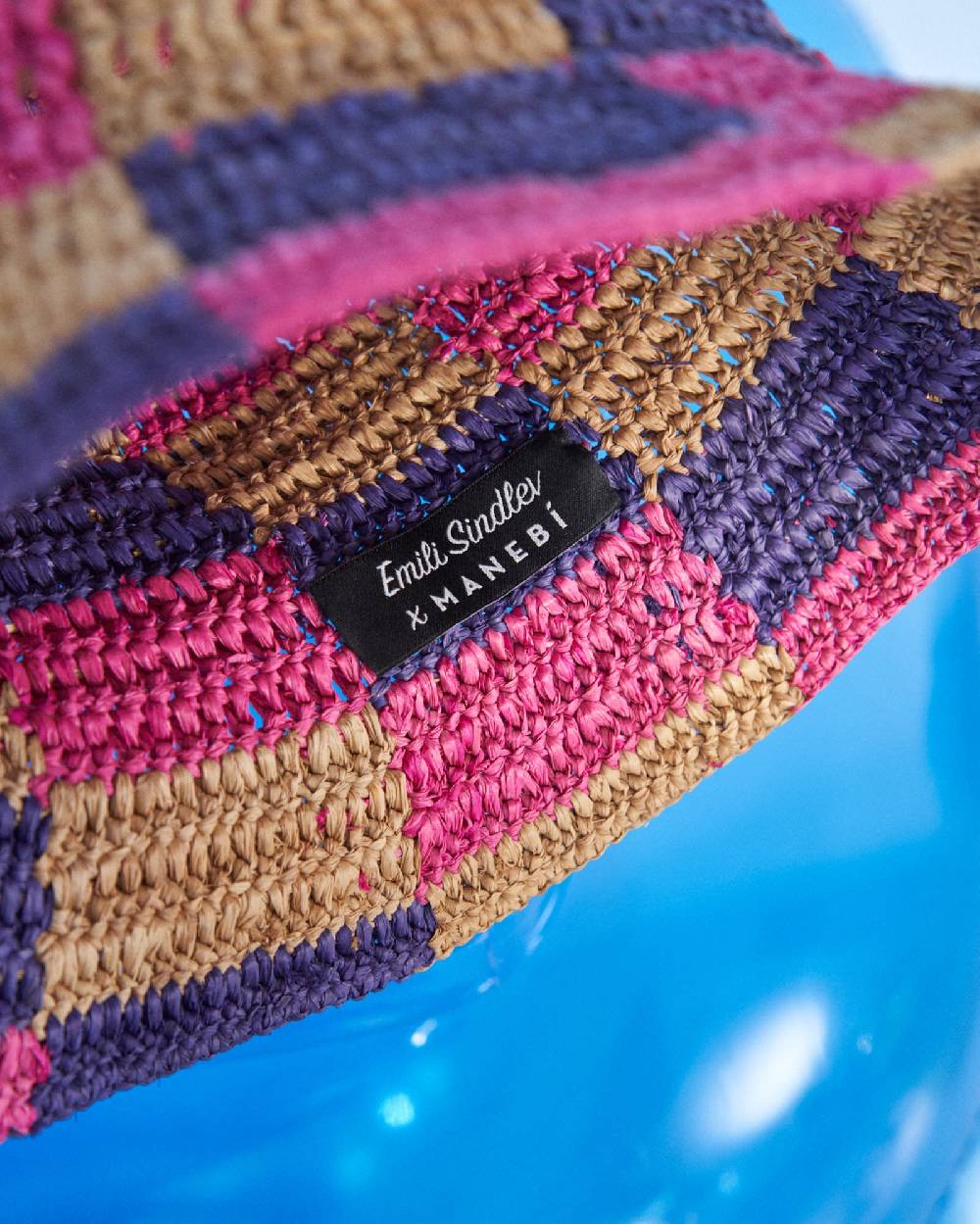 Manebí Raffia Bucket Hat - Embellished Bold Pink and Summer Purple Mix Discount Store per i nuovi prodotti