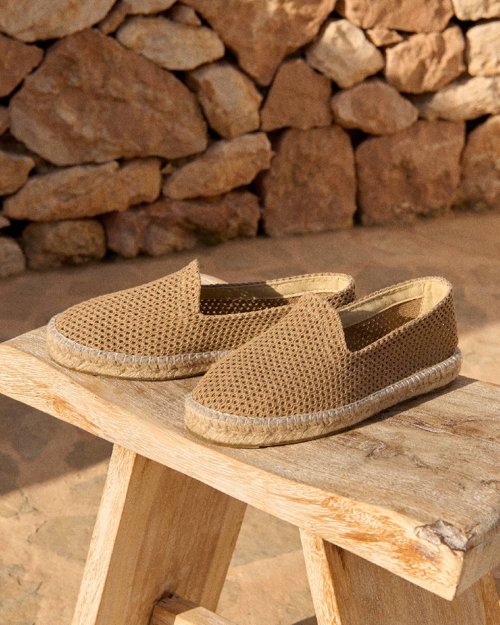 Manebí Woven Cotton Espadrilles - Cannes Beige Net Italia