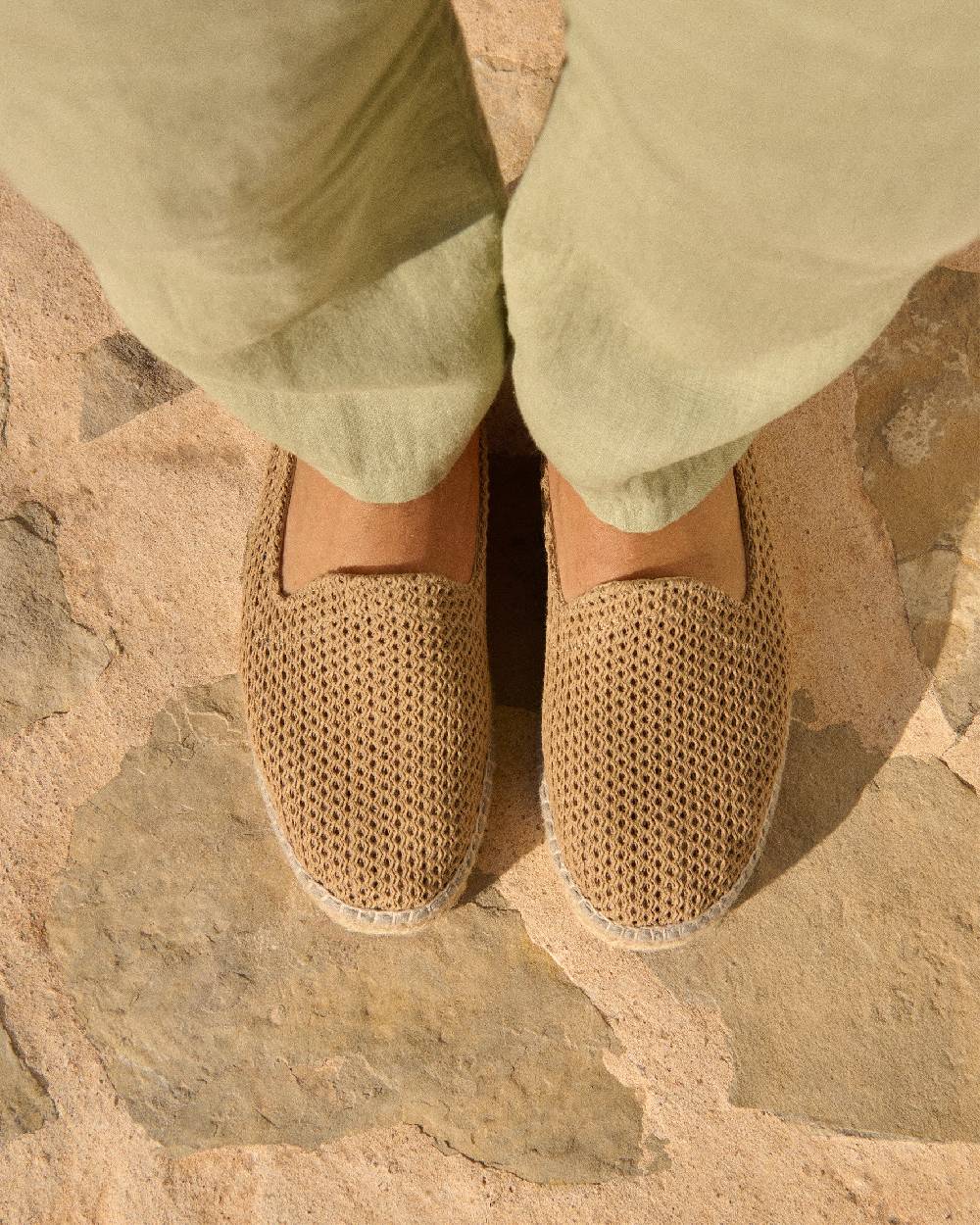 Manebí Woven Cotton Espadrilles - Cannes Beige Net Italia