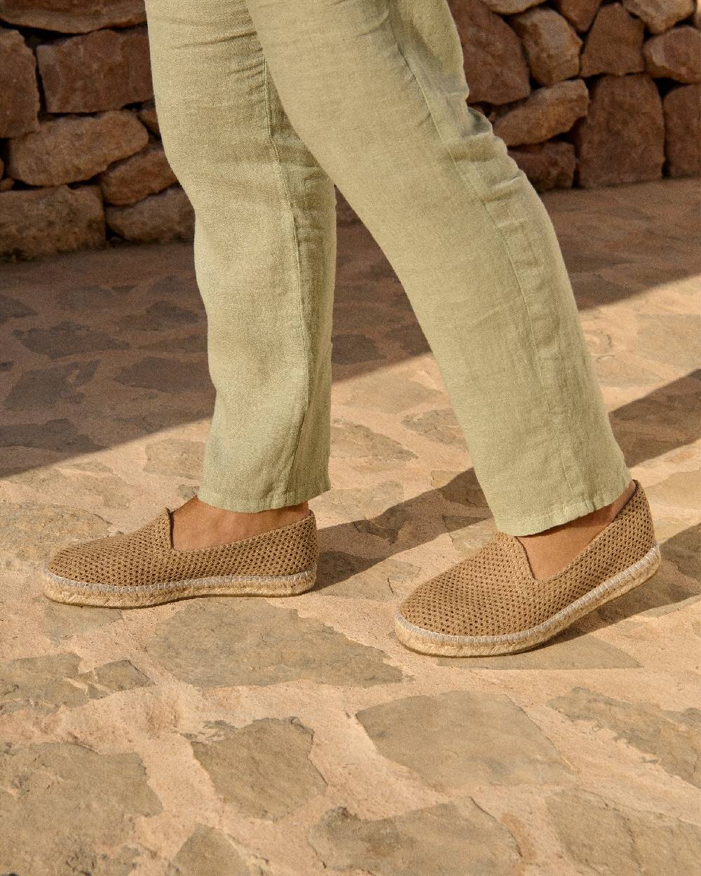 Manebí Woven Cotton Espadrilles - Cannes Beige Net Italia
