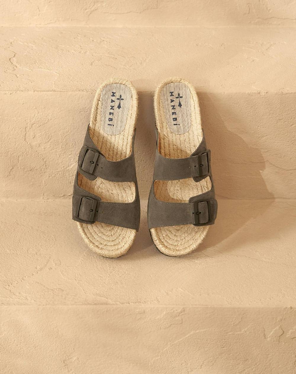 Manebí Suede Nordic Sandals - Hamptons Carbon Grey Spedizione Gratuita
